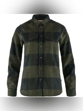 FjallRaven Women’s Canada Shirt - Deep Forest-Dark Grey - Large